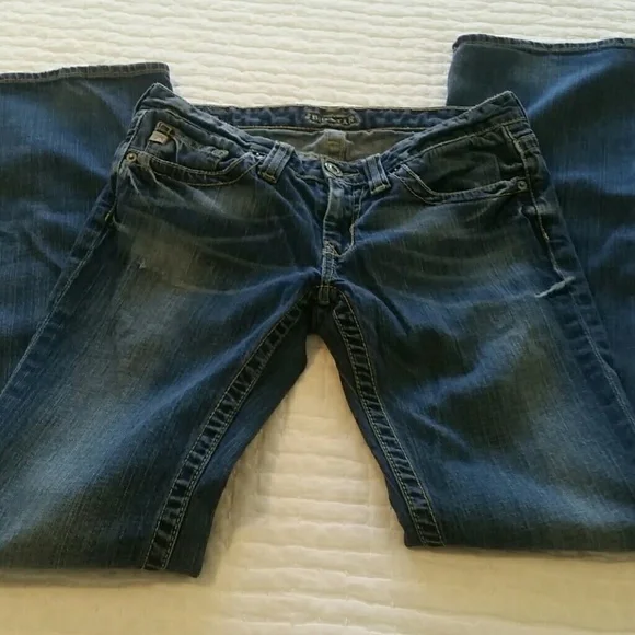 BIG STAR Sweet Low Boot Distressed Jeans EUC 28 D7 - Picture 2 of 8